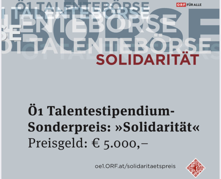 Ö1 Talentestipendium Sonderpreis "Solidarität"