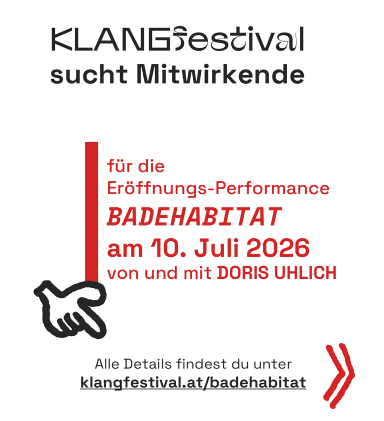 KLANGFESTIVAL SUCHT MITWIRKENDE für die Eröffnungs-Performance Badehabitat