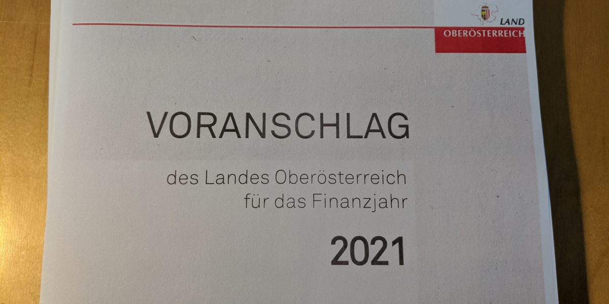 Land OOE Voranschlag 2021 Foto Cover